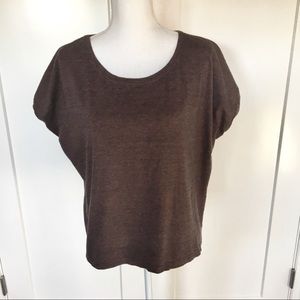 SALE KK Intl. | Brown Relaxed Fit Blouse Size Med